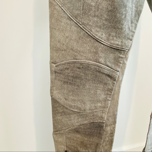 Shades of Gray Abstract Style Genuine Leather Biker Pants with Stretch Size 4 - Picture 8 of 12